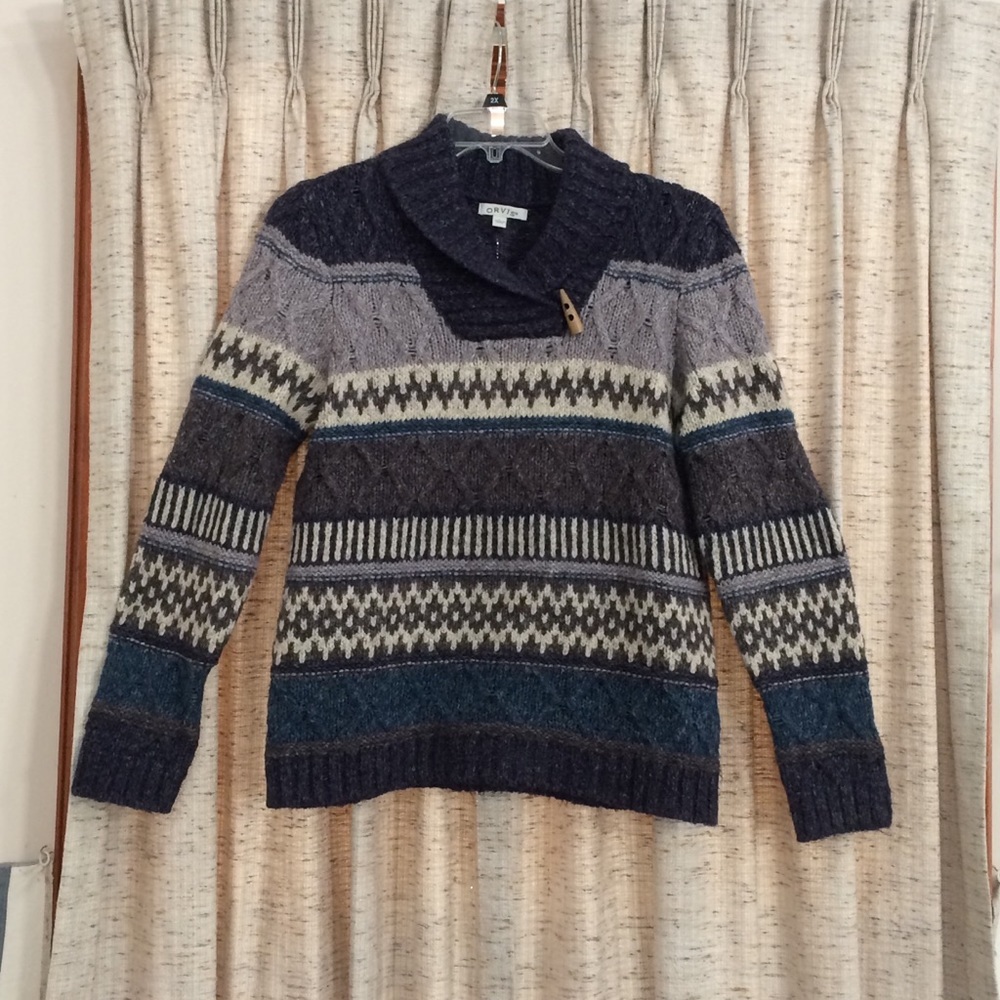 Orvis Fair Isle Shawl-Collar Sweater
